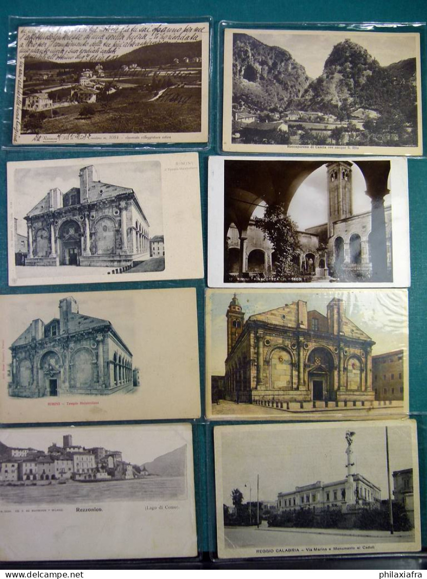 Lot Italie 100 cartes postales, voyagé  et pas, du début des années 900.