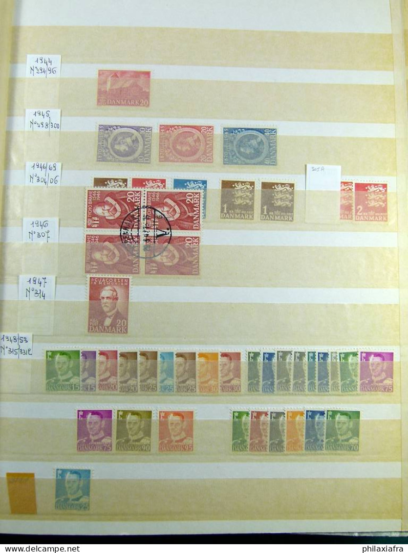 Collection Danemark, de 1990 à 1990, sur album, avec timbres neufs et oblitéré