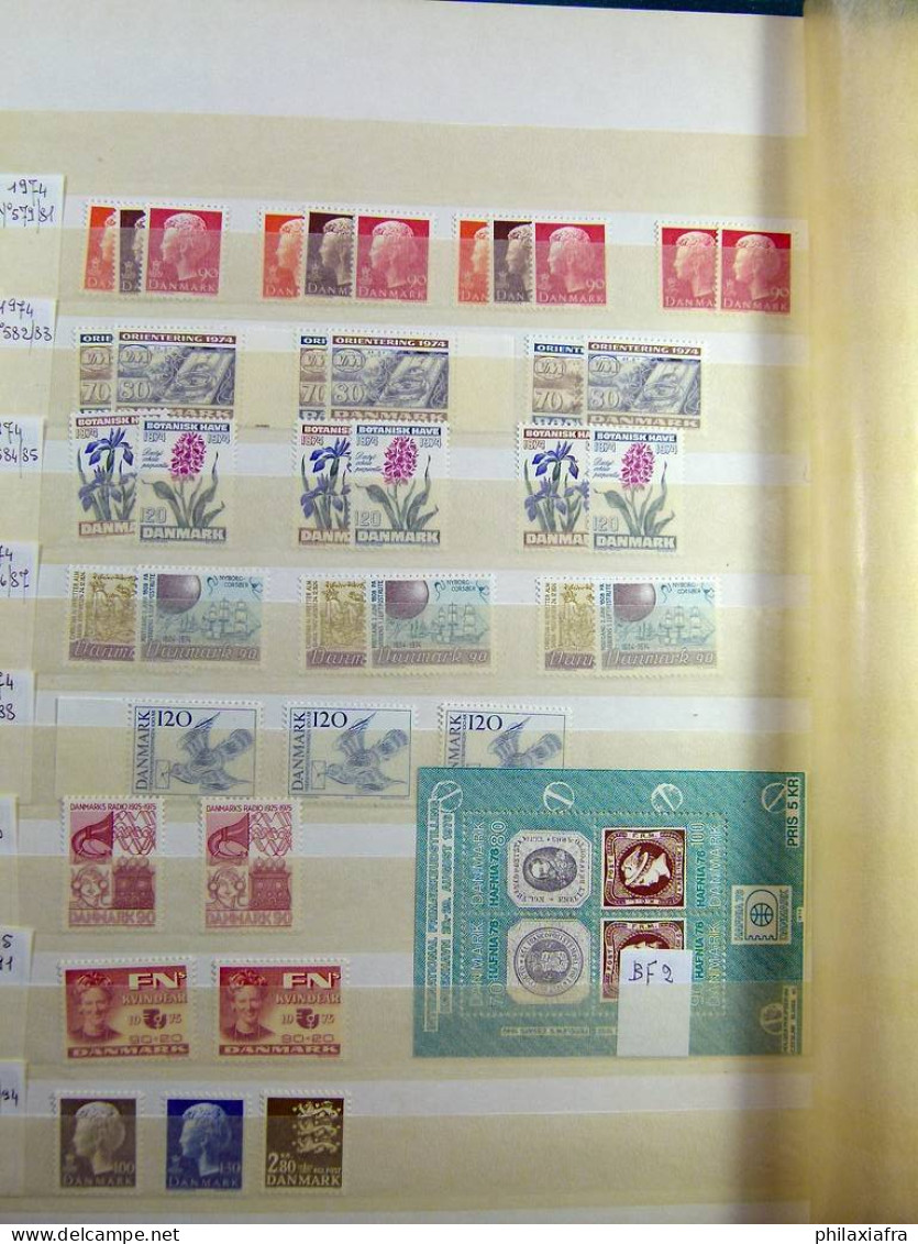 Collection Danemark, de 1990 à 1990, sur album, avec timbres neufs et oblitéré