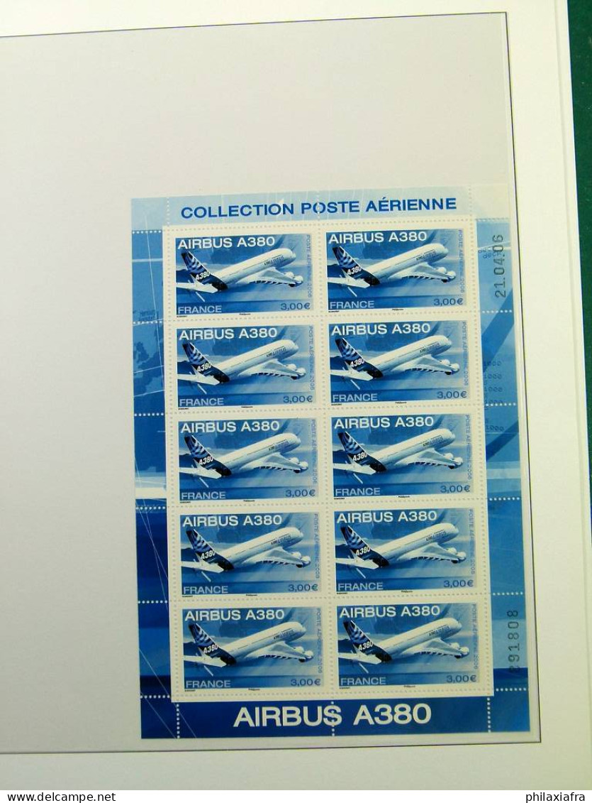 Collection France, de 1999 à 2004, pages d'album minifeuilles Poste Aérienne cv