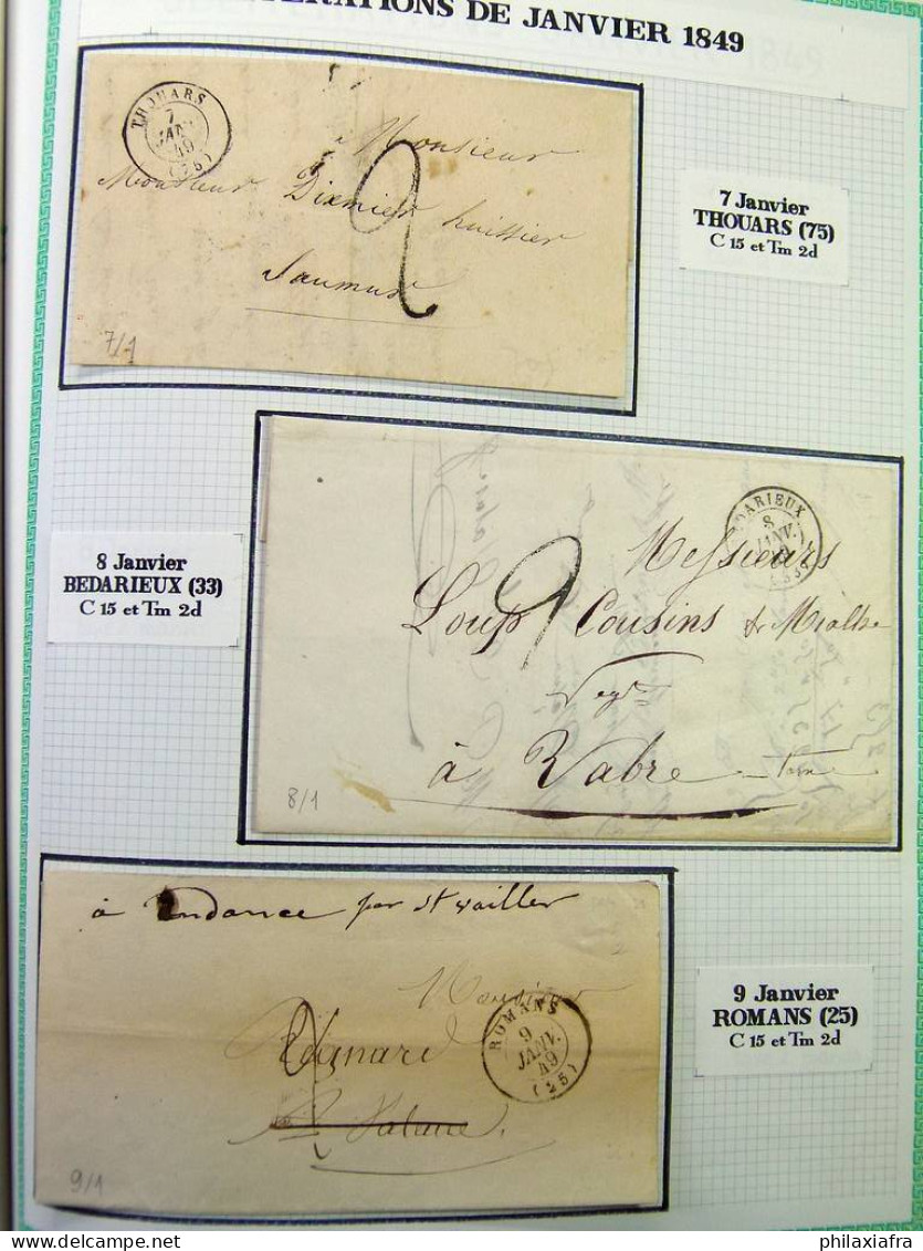 Lot France Lettres émises En Janvier 1849 Premier Mois D'utilisation Des Timbres - Collezioni