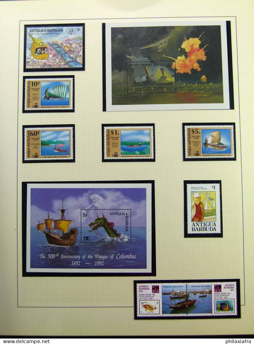 Collection théme Navires timbres, neufs*/** oblitéré période coloniale Antilles 
