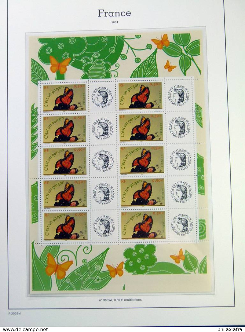 Lot France 2000-2004 timbres avec vignettes personnalisées et minifeuilles**