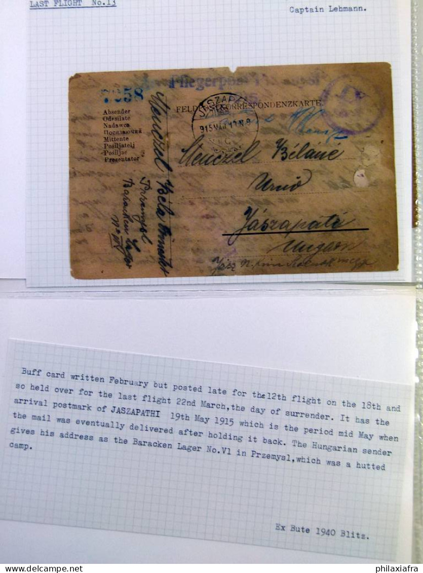 Siège de Przemyśl - Lot de 34 cartes postales Sept 1914 mars 1915 aérophilatelie