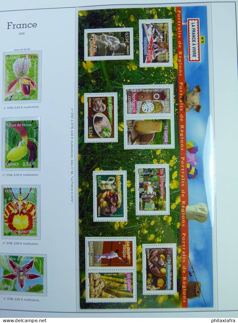 Collection France, sur pages d'album, de 2005 à 2007, timbres neufs ** livret BF