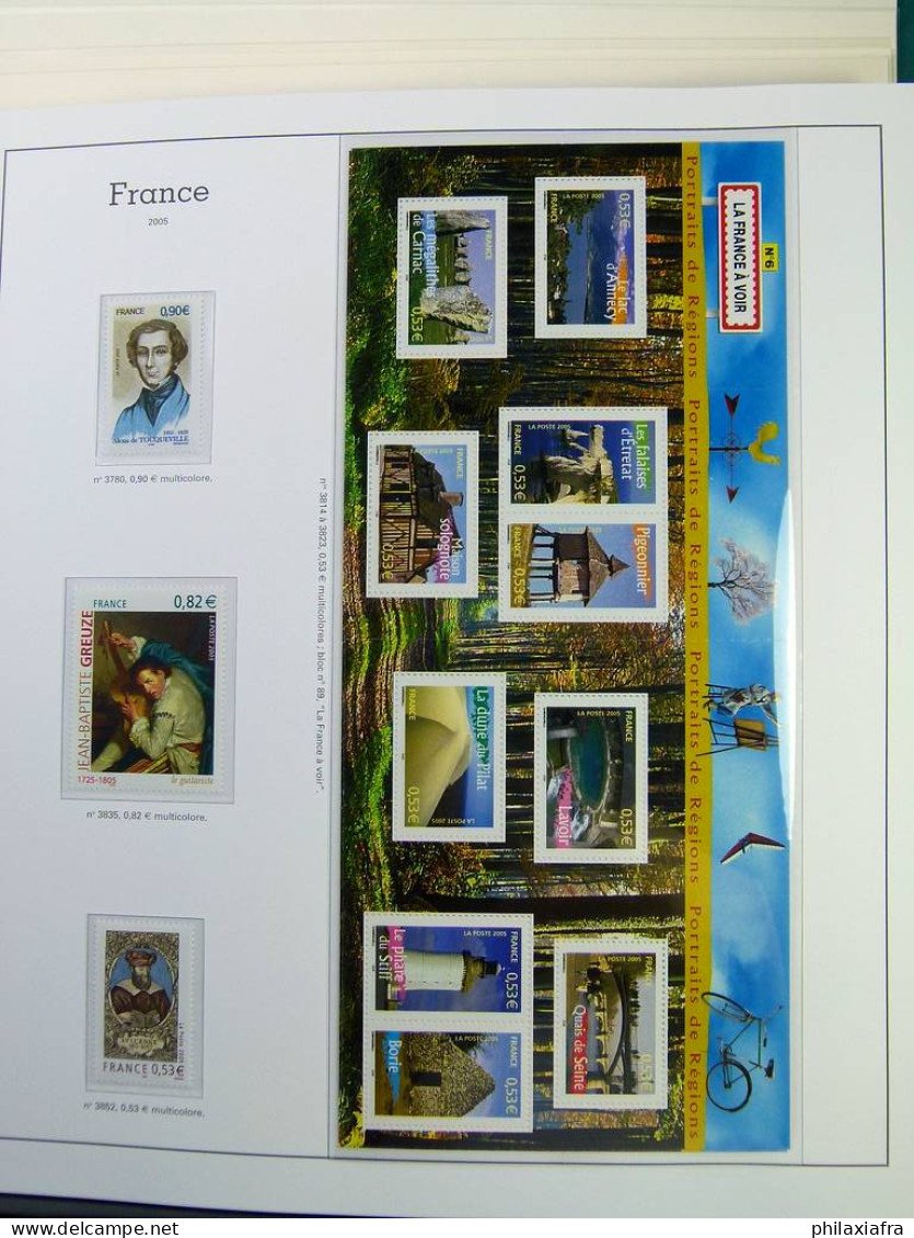 Collection France, sur pages d'album, de 2005 à 2007, timbres neufs ** livret BF