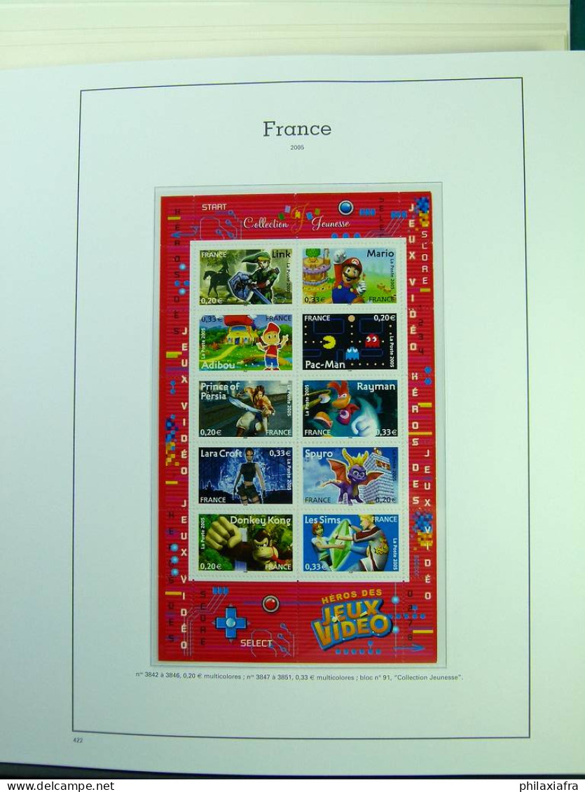 Collection France, sur pages d'album, de 2005 à 2007, timbres neufs ** livret BF