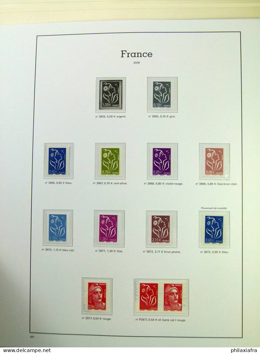 Collection France, sur pages d'album, de 2005 à 2007, timbres neufs ** livret BF