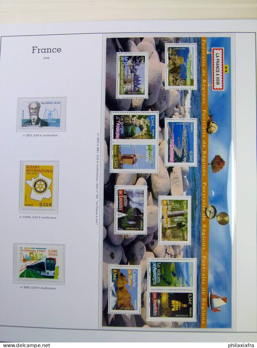 Collection France, sur pages d'album, de 2005 à 2007, timbres neufs ** livret BF