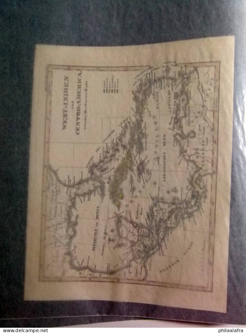 Lot De 4 Cartes Anciennes De L'Amérique Du Sud Et De L'Europe De 1879. - Verzamelingen (in Albums)