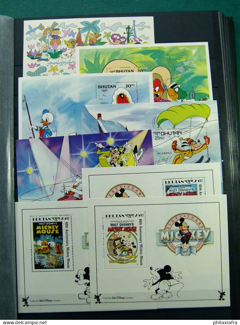 Immense stock de timbres et BF, neufs**  thème Disney sur 2 Classificateurs