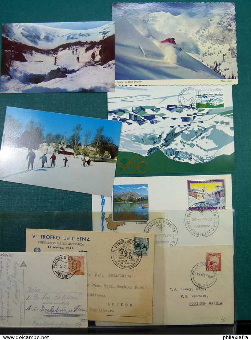 Collection Europe, enveloppes et cartes postales surtout thème ski de classiques