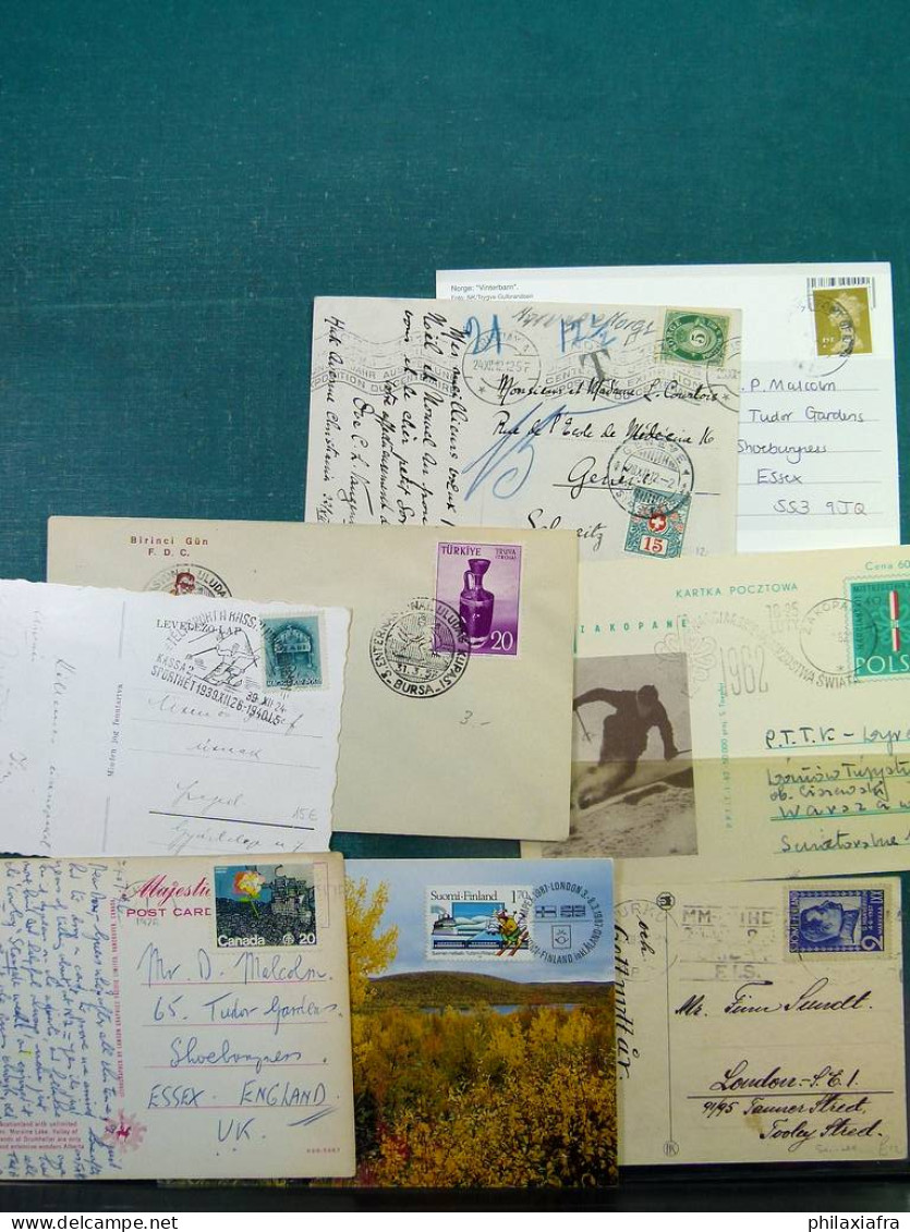 Collection Europe, enveloppes et cartes postales surtout thème ski de classiques