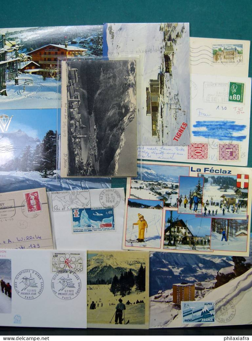 Collection Europe, enveloppes et cartes postales surtout thème ski de classiques