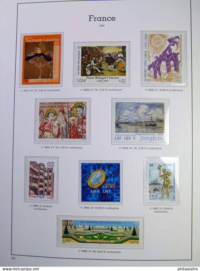 Collection France, pages d'album, timbres, livret BF neufs ** de 2000 à 2004.