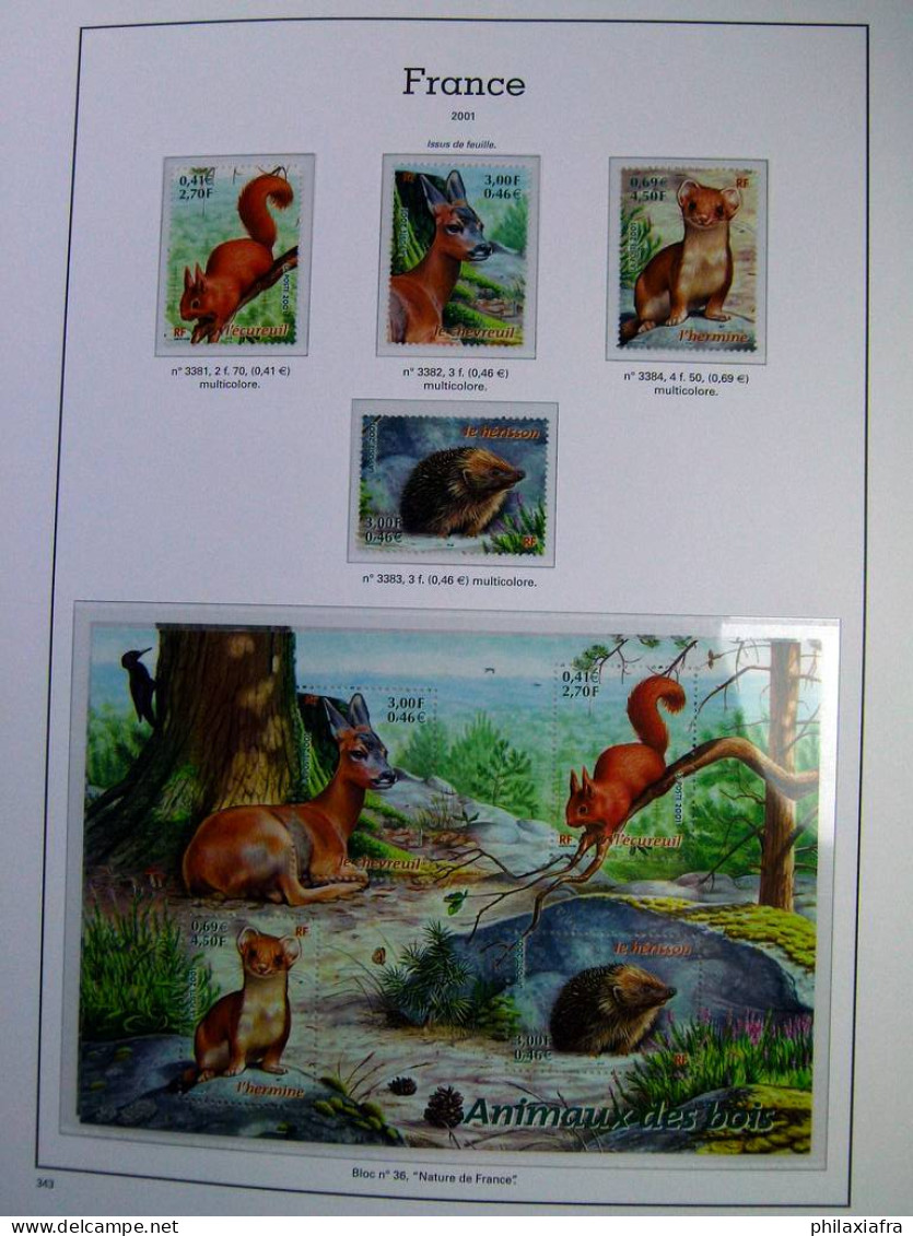 Collection France, pages d'album, timbres, livret BF neufs ** de 2000 à 2004.