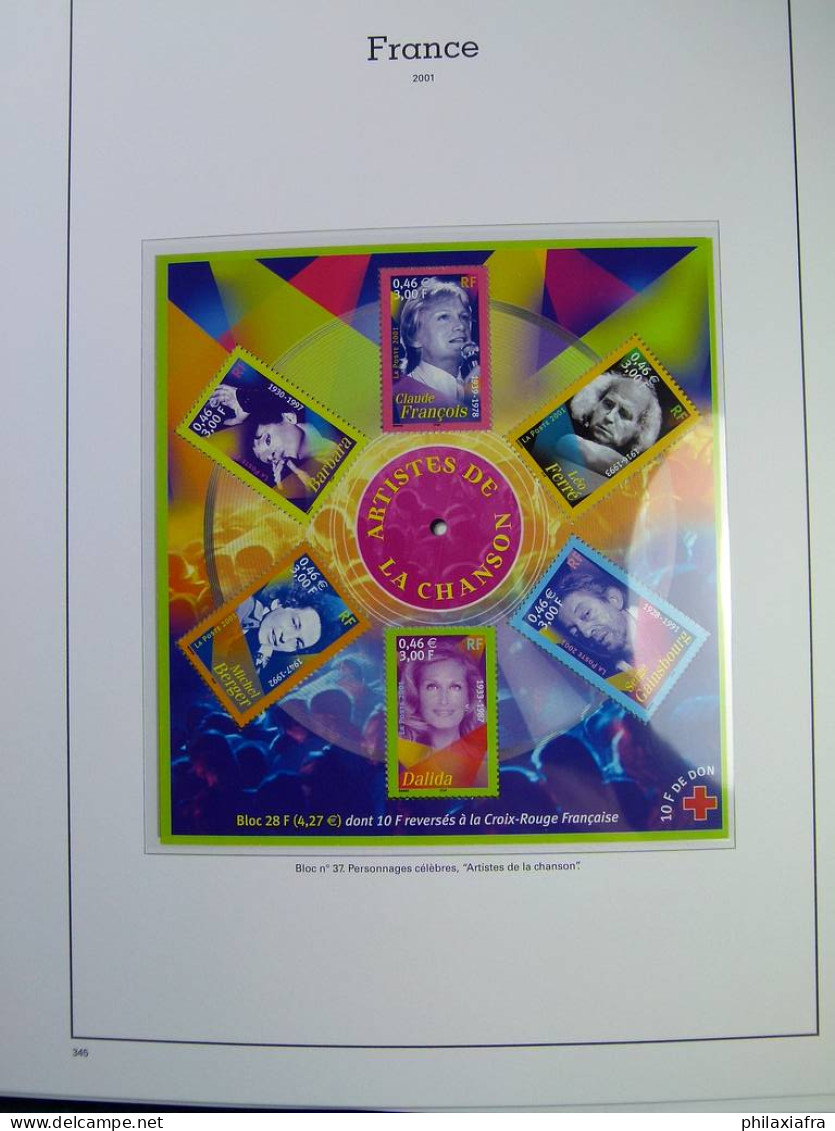 Collection France, pages d'album, timbres, livret BF neufs ** de 2000 à 2004.