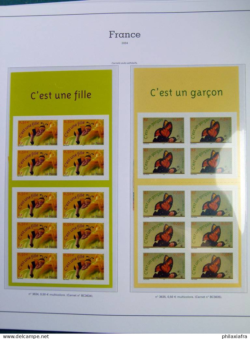 Collection France, pages d'album, timbres, livret BF neufs ** de 2000 à 2004.