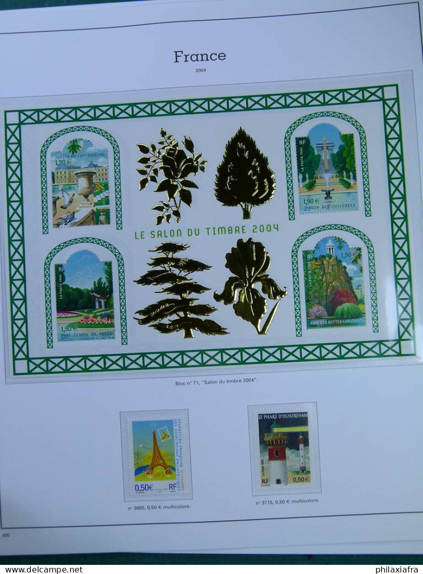 Collection France, pages d'album, timbres, livret BF neufs ** de 2000 à 2004.