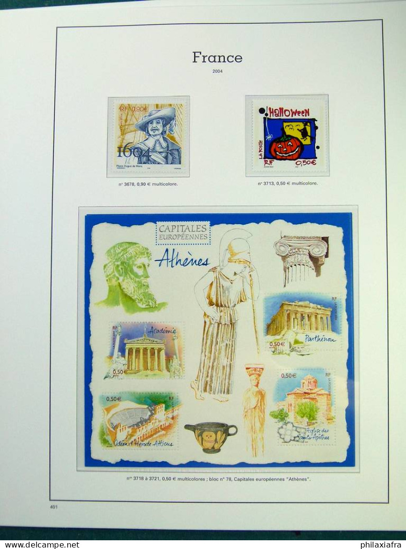 Collection France, pages d'album, timbres, livret BF neufs ** de 2000 à 2004.