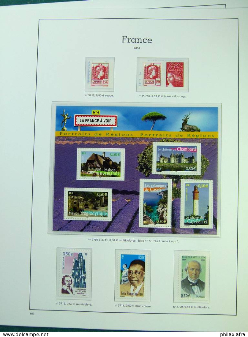 Collection France, pages d'album, timbres, livret BF neufs ** de 2000 à 2004.