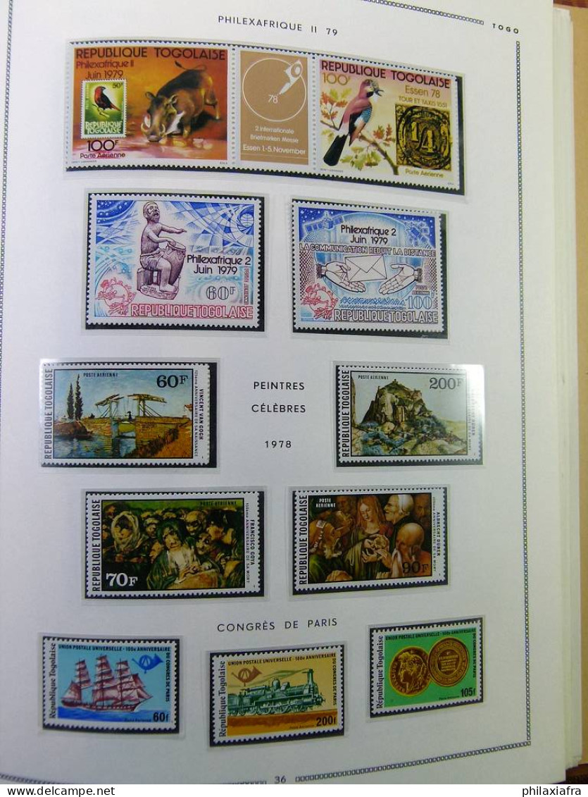 Collection Togo, sur album, de 1957 à 1990, avec timbres, neufs ** 