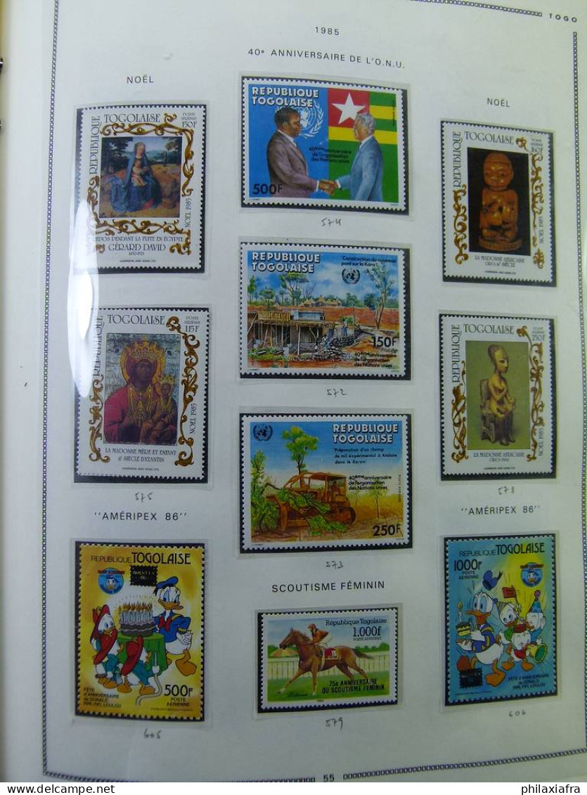 Collection Togo, sur album, de 1957 à 1990, avec timbres, neufs ** 