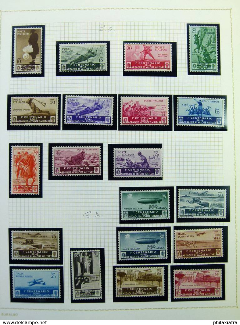 Collection Italie Royaume et Lieutenance album de 1912 timbres neuf** cpl Séries