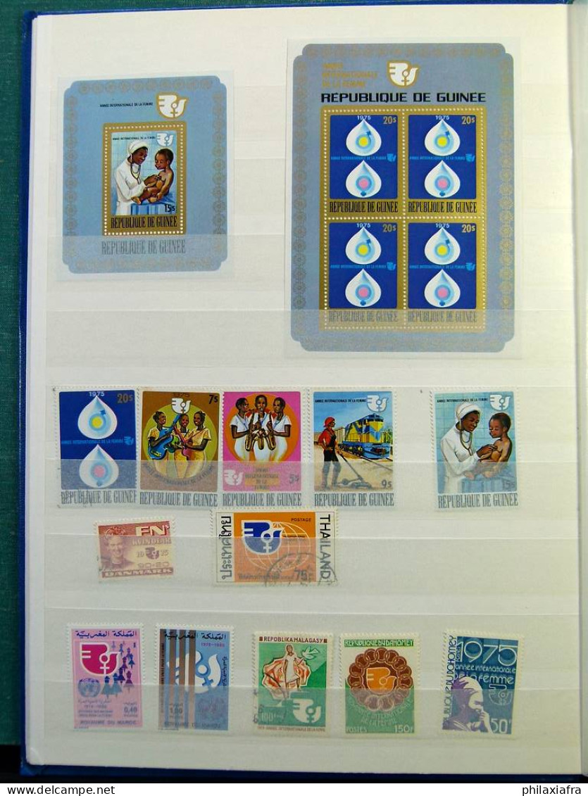 Collection théme 1975 Année de la femme timbres, neufs** used classificateur