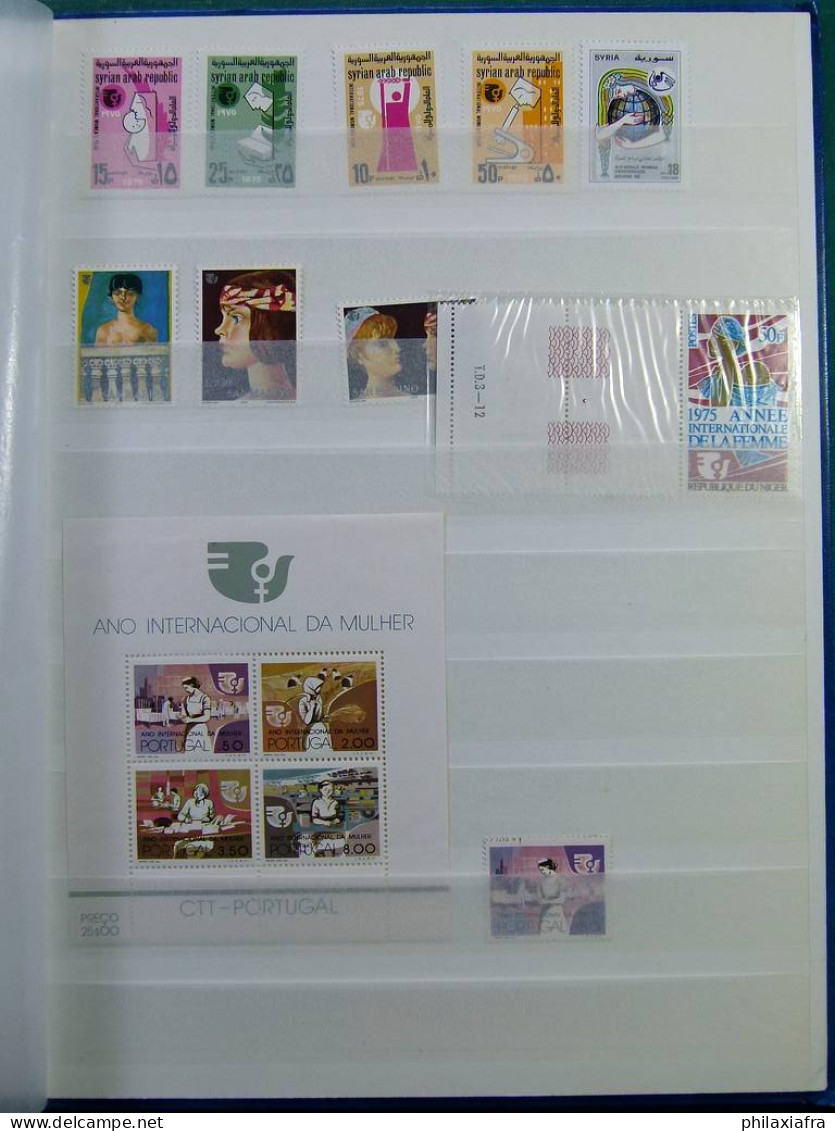 Collection théme 1975 Année de la femme timbres, neufs** used classificateur