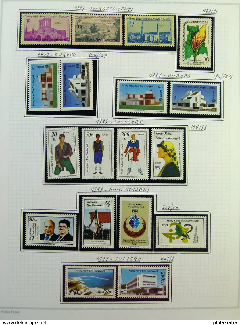 Collection Chypre du Nord, sur album, de 1983 à 2006, avec timbres, neufs **