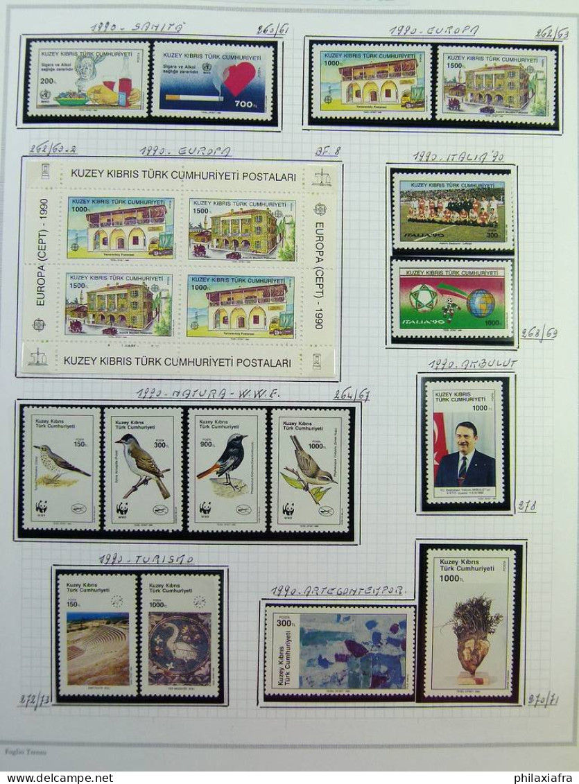 Collection Chypre du Nord, sur album, de 1983 à 2006, avec timbres, neufs **