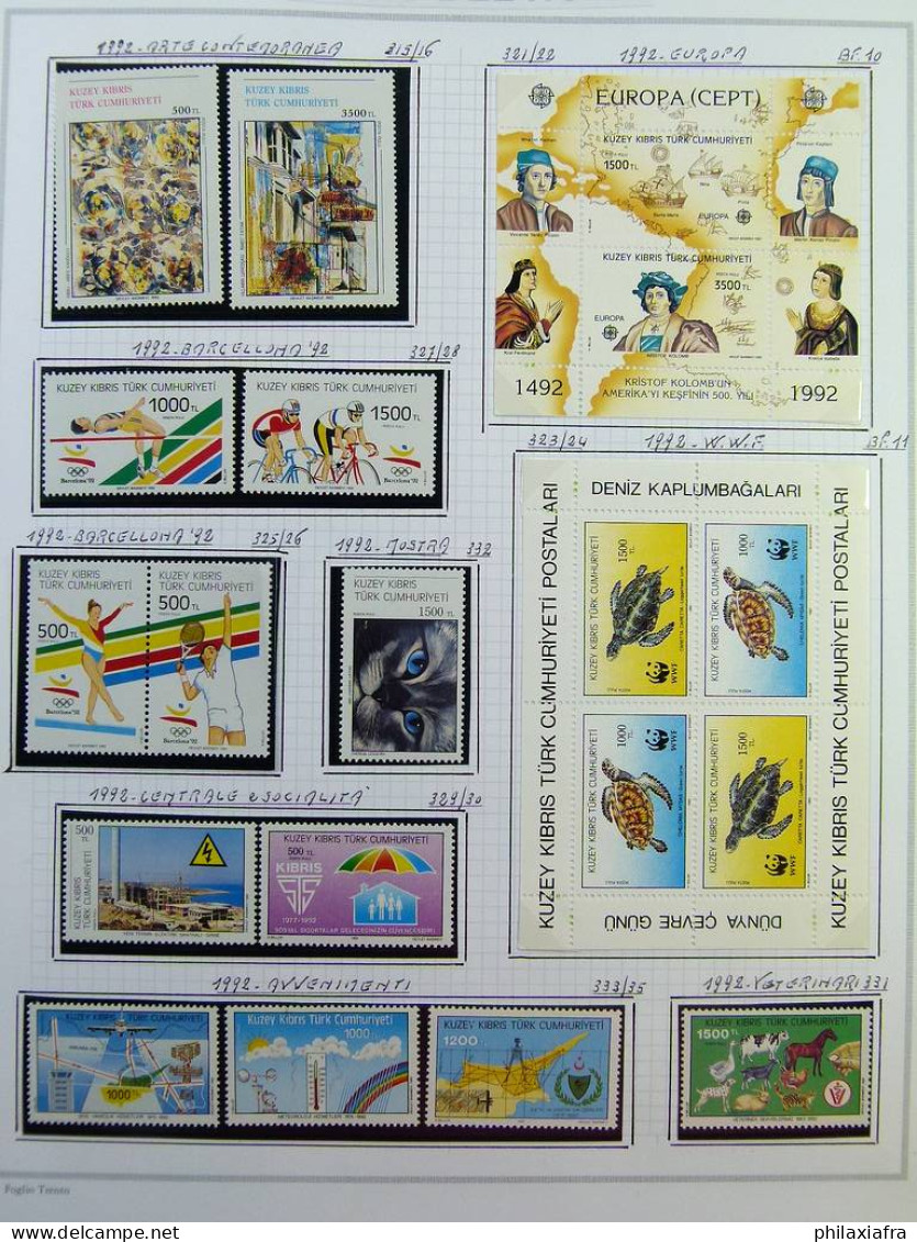 Collection Chypre du Nord, sur album, de 1983 à 2006, avec timbres, neufs **