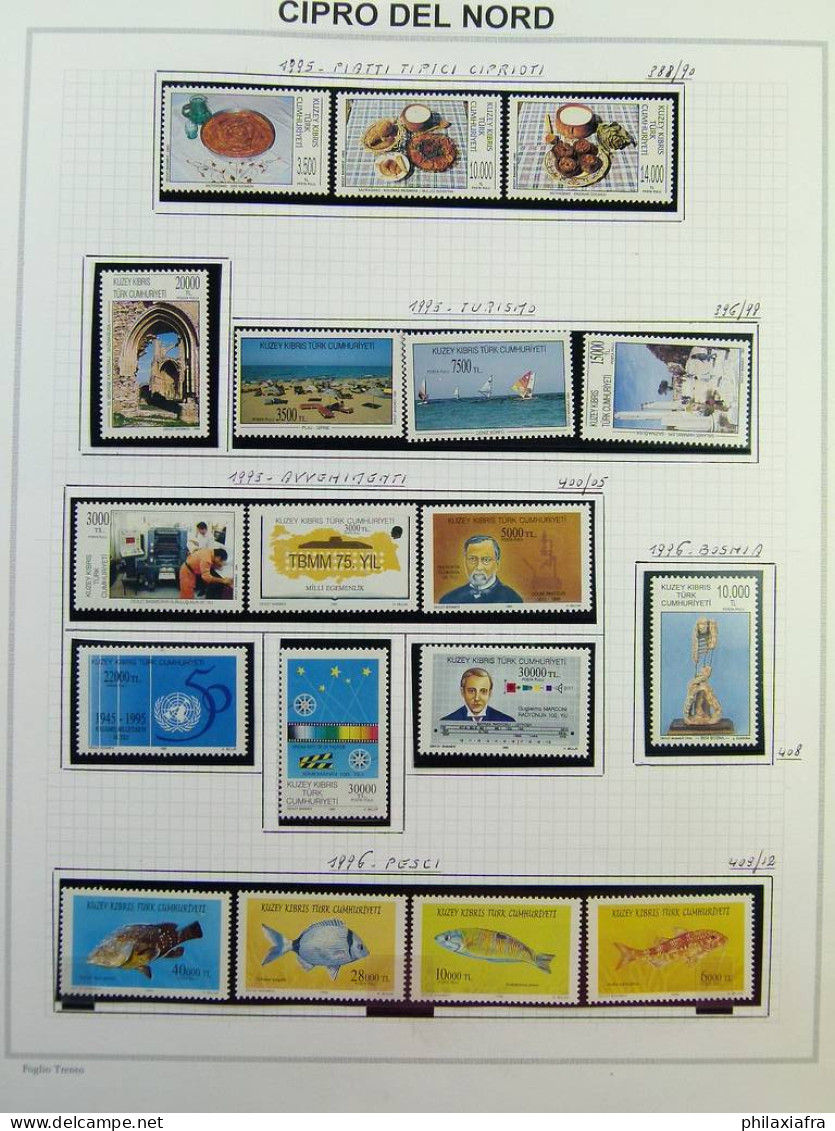 Collection Chypre du Nord, sur album, de 1983 à 2006, avec timbres, neufs **