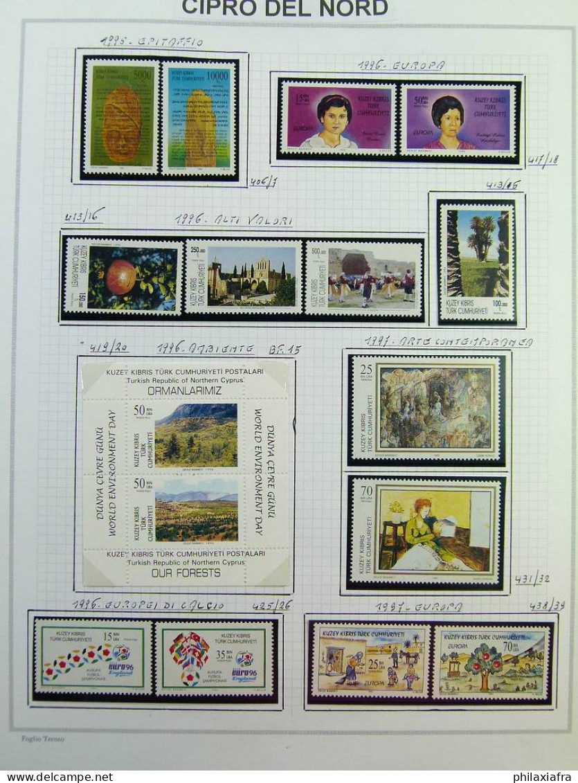 Collection Chypre du Nord, sur album, de 1983 à 2006, avec timbres, neufs **