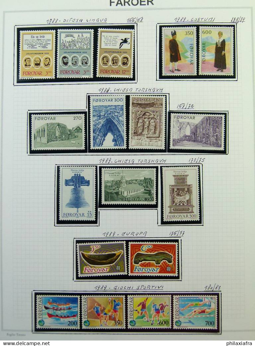Collection Féroé, sur album, de 1975 à 2008, timbres, d'abord neufs */** puis**