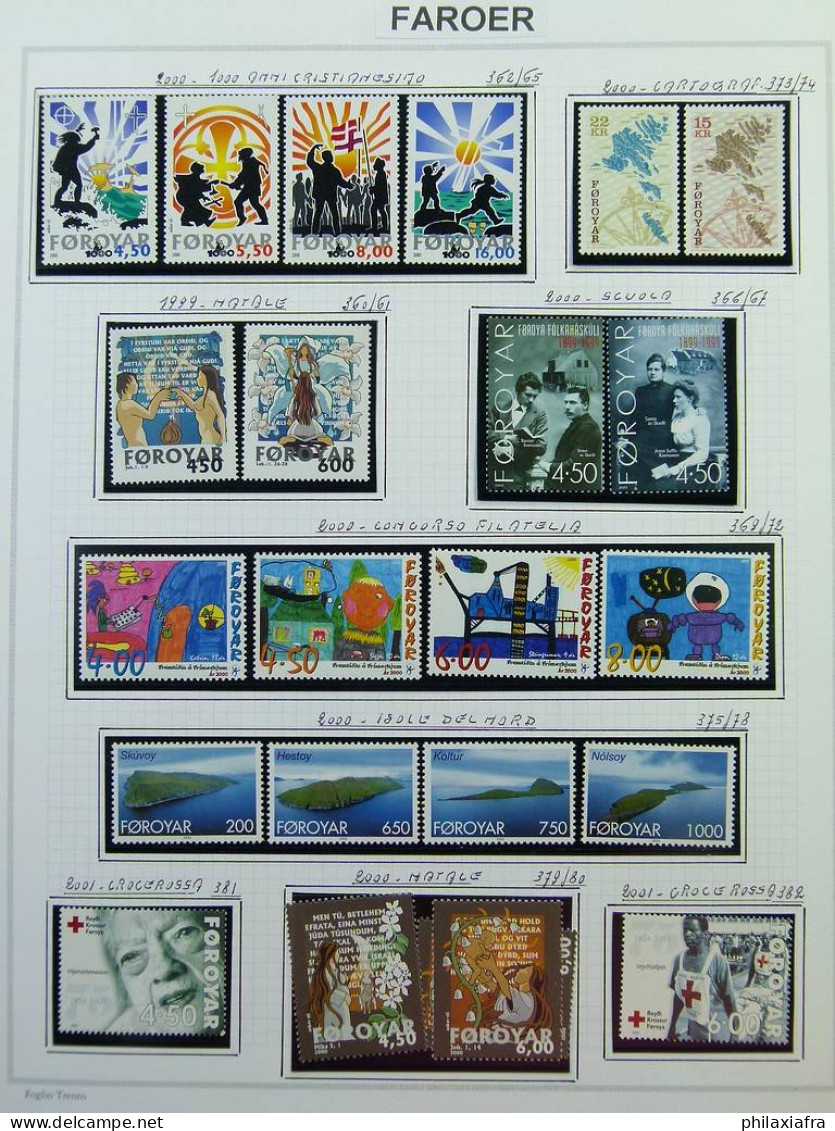 Collection Féroé, sur album, de 1975 à 2008, timbres, d'abord neufs */** puis**