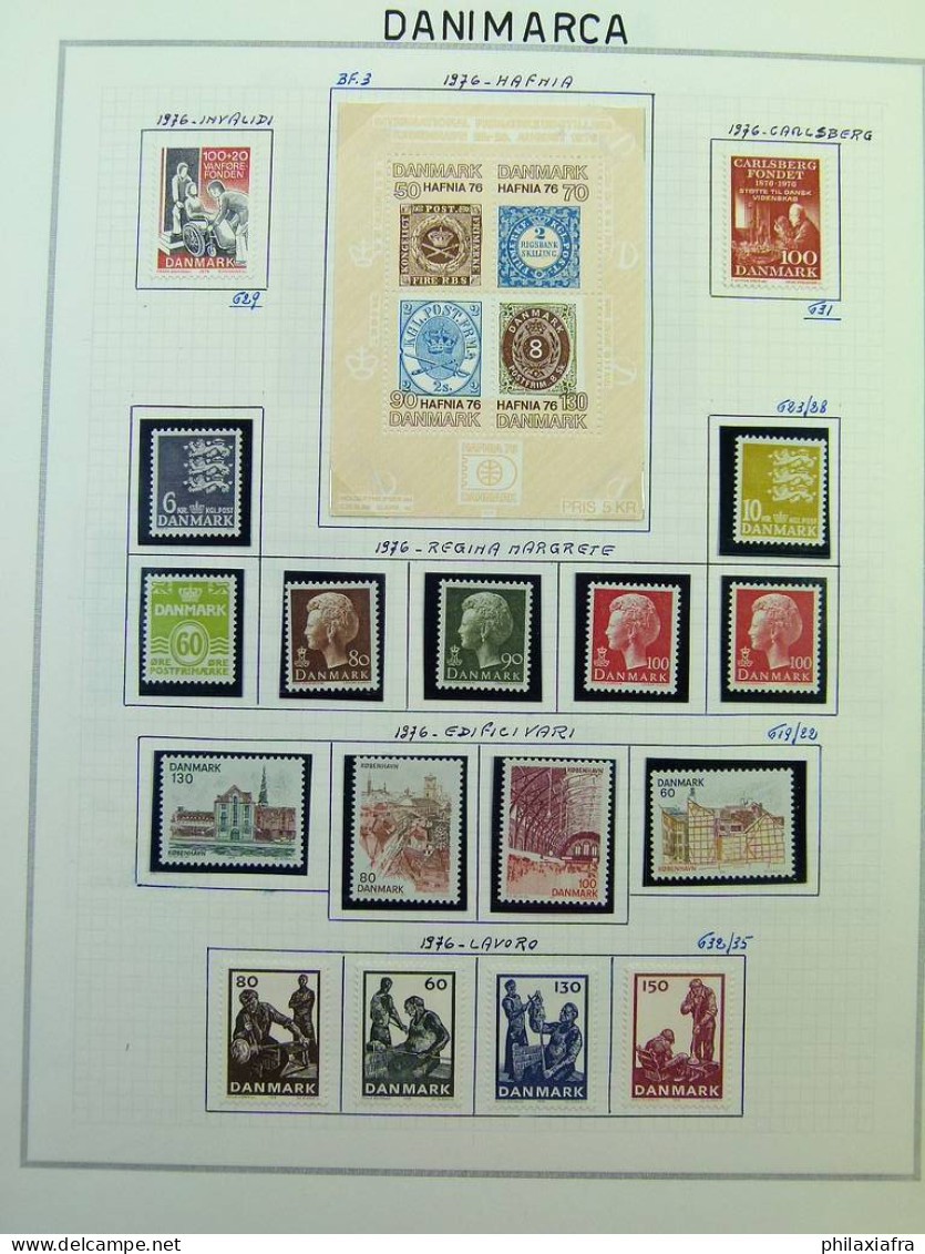 Collection Danemark album de 1969 à 2006 timbres d'abord neufs*/** puis** Valeur