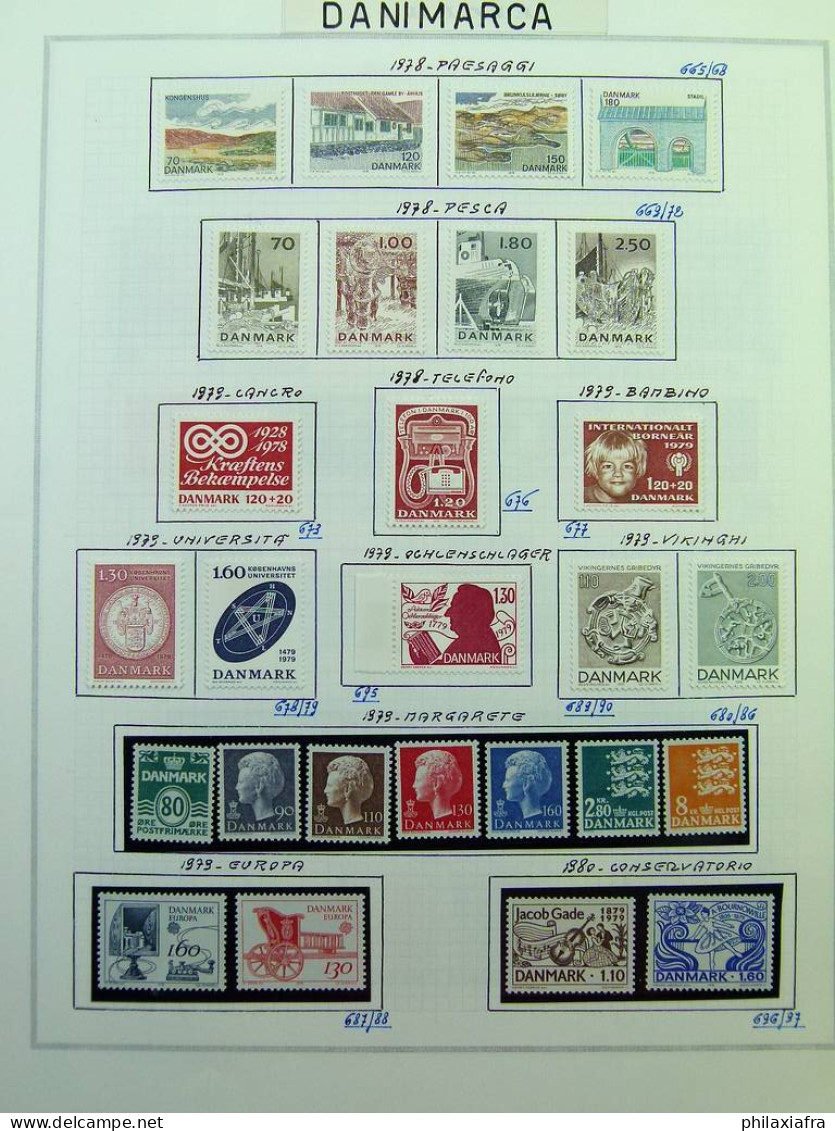 Collection Danemark album de 1969 à 2006 timbres d'abord neufs*/** puis** Valeur