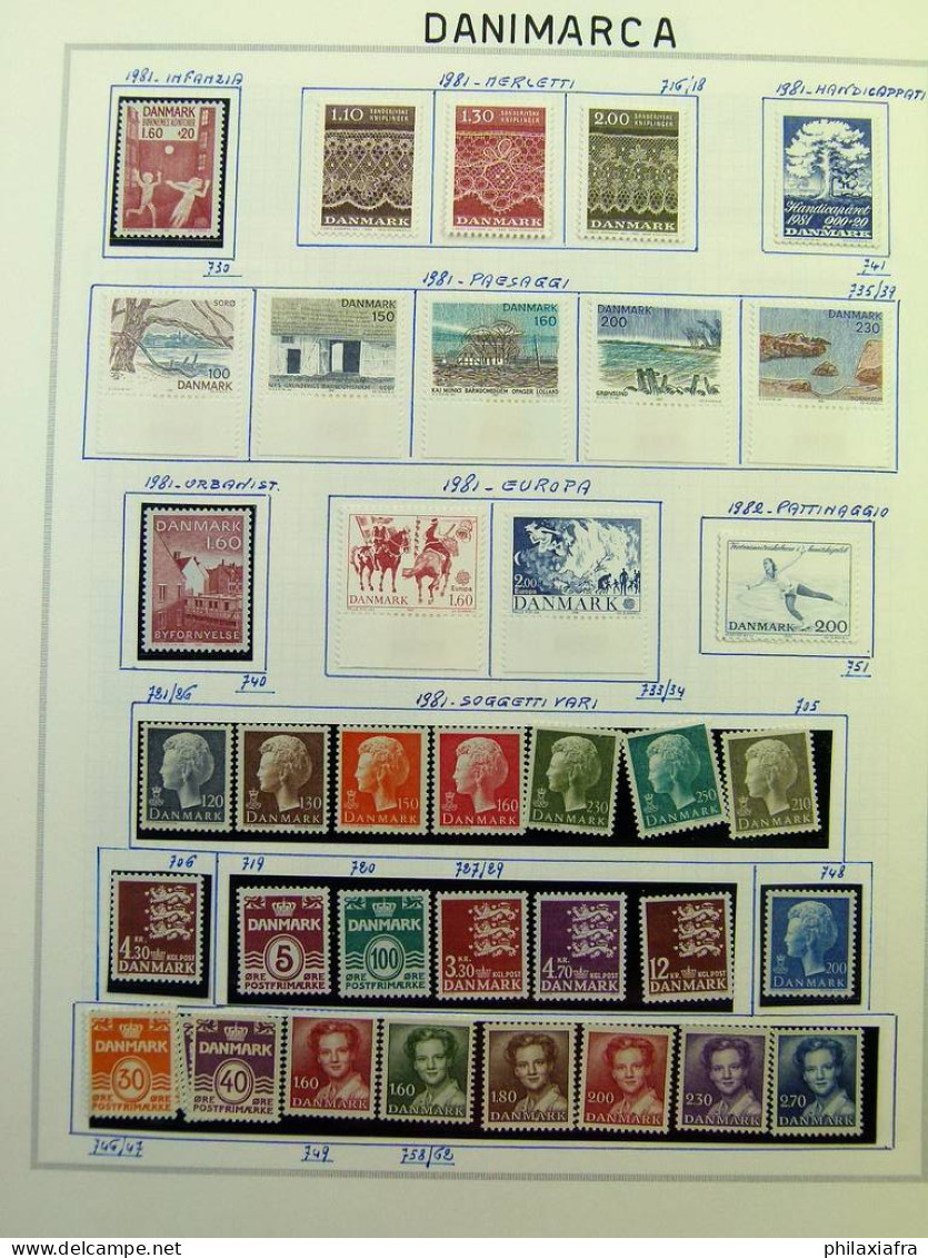 Collection Danemark album de 1969 à 2006 timbres d'abord neufs*/** puis** Valeur