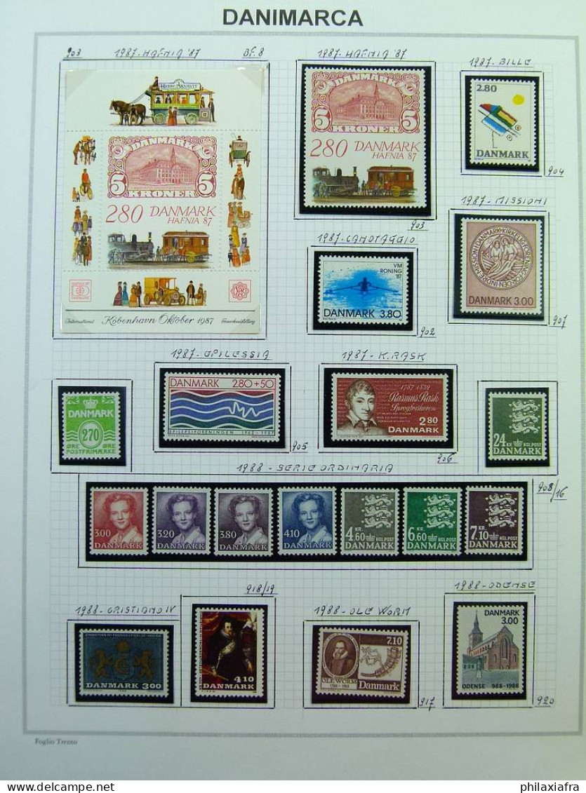 Collection Danemark album de 1969 à 2006 timbres d'abord neufs*/** puis** Valeur