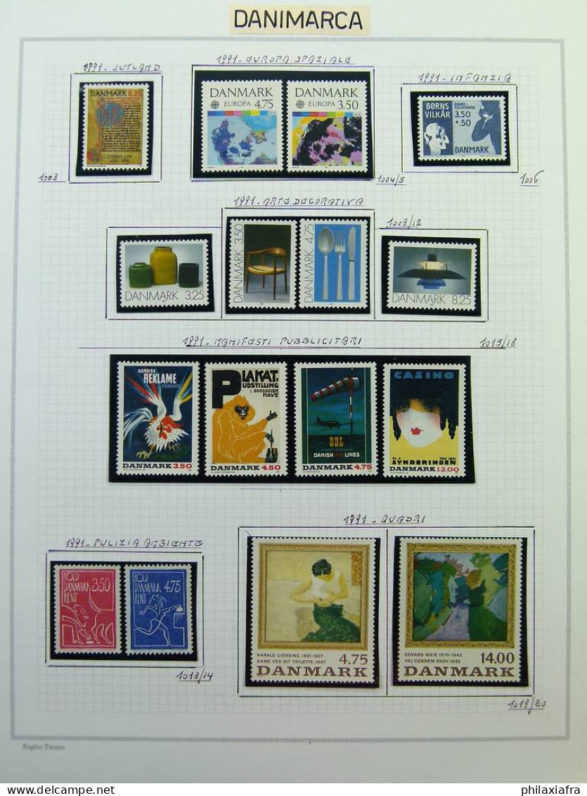 Collection Danemark album de 1969 à 2006 timbres d'abord neufs*/** puis** Valeur