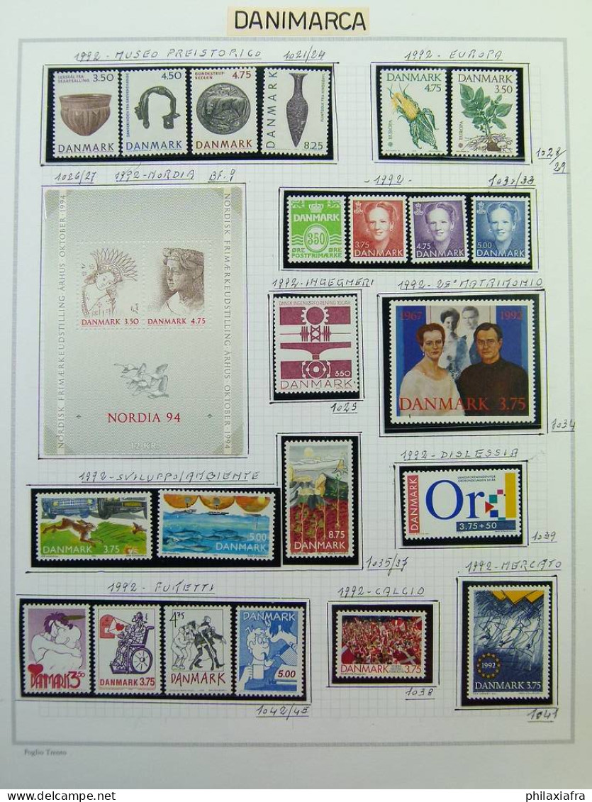 Collection Danemark album de 1969 à 2006 timbres d'abord neufs*/** puis** Valeur