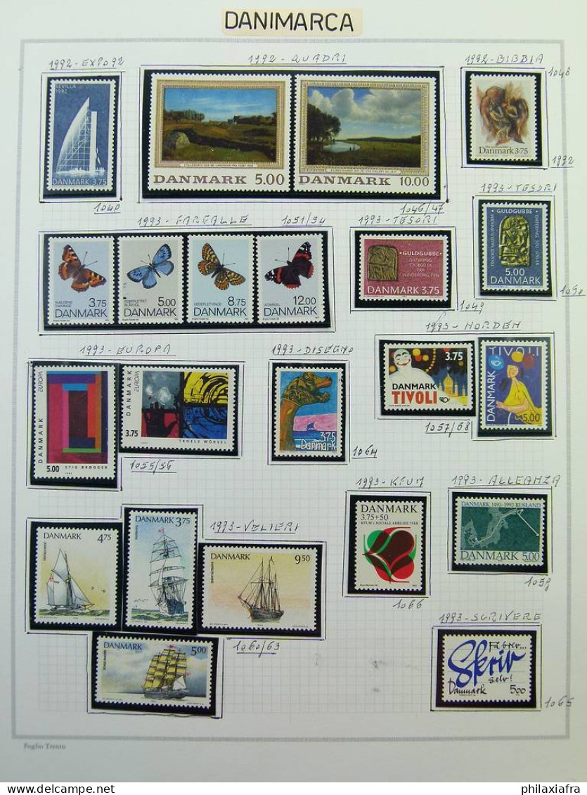 Collection Danemark album de 1969 à 2006 timbres d'abord neufs*/** puis** Valeur