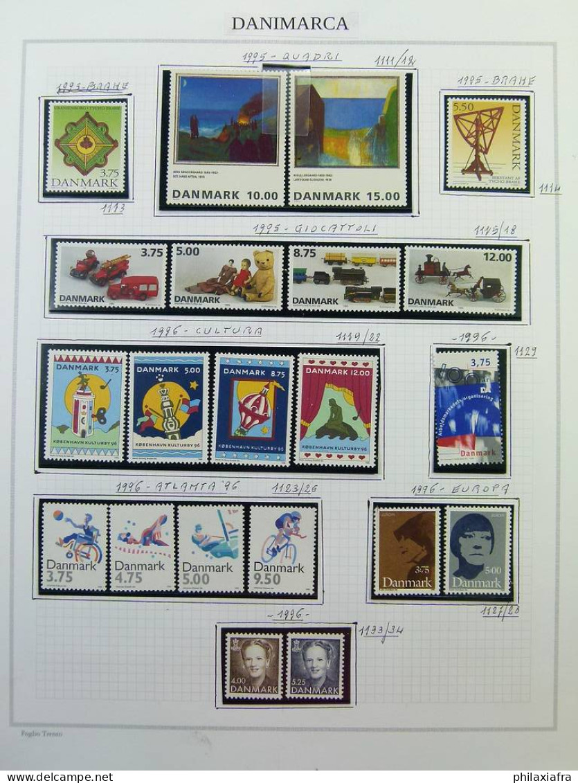 Collection Danemark album de 1969 à 2006 timbres d'abord neufs*/** puis** Valeur