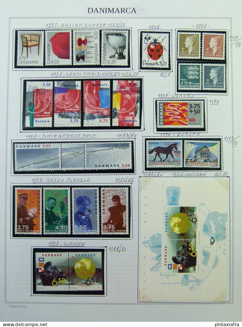 Collection Danemark album de 1969 à 2006 timbres d'abord neufs*/** puis** Valeur