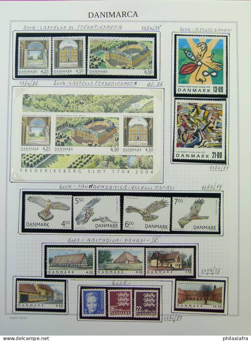 Collection Danemark album de 1969 à 2006 timbres d'abord neufs*/** puis** Valeur