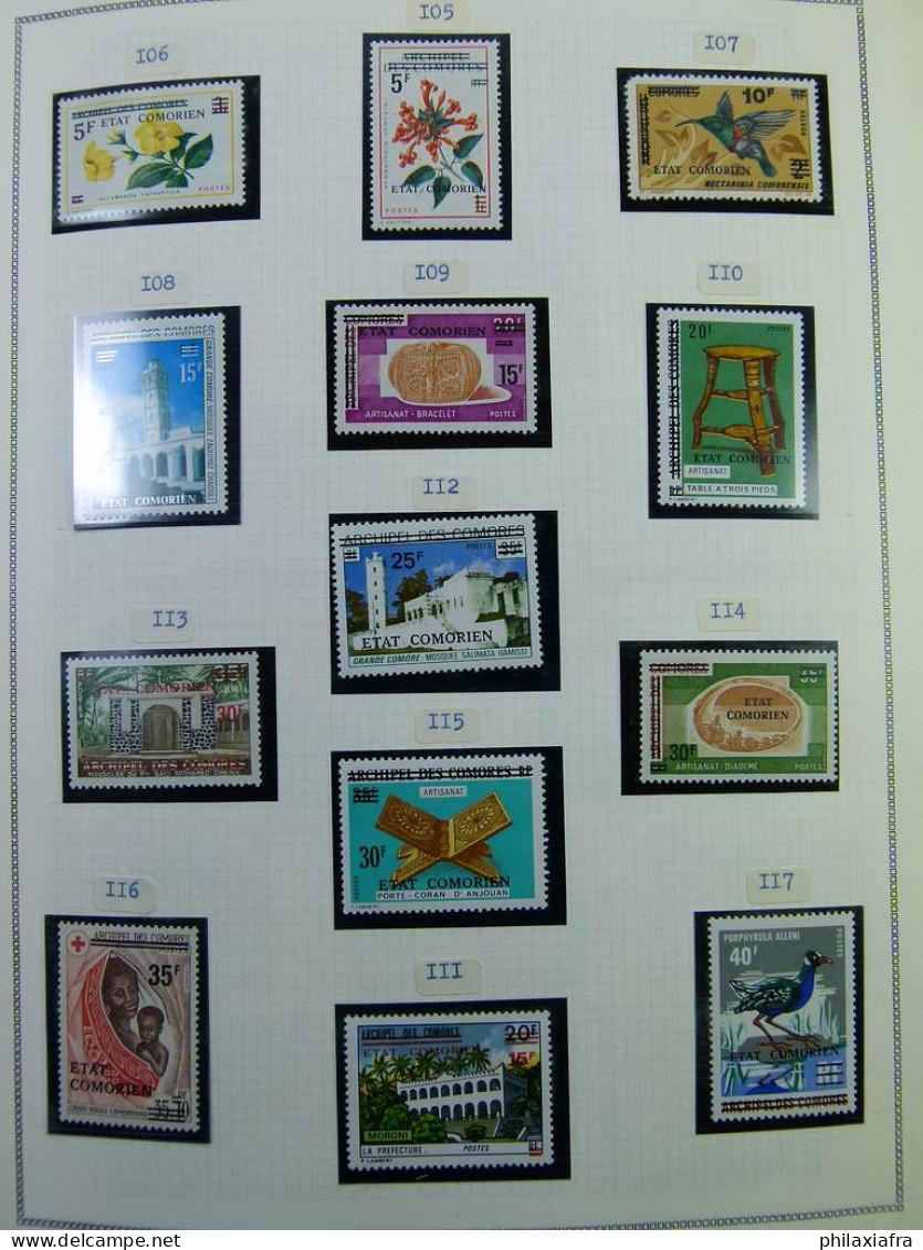 Collection Comores, Sur Album, Jusqu'aux Années 90, Avec Timbres, Neufs **  - Comoros