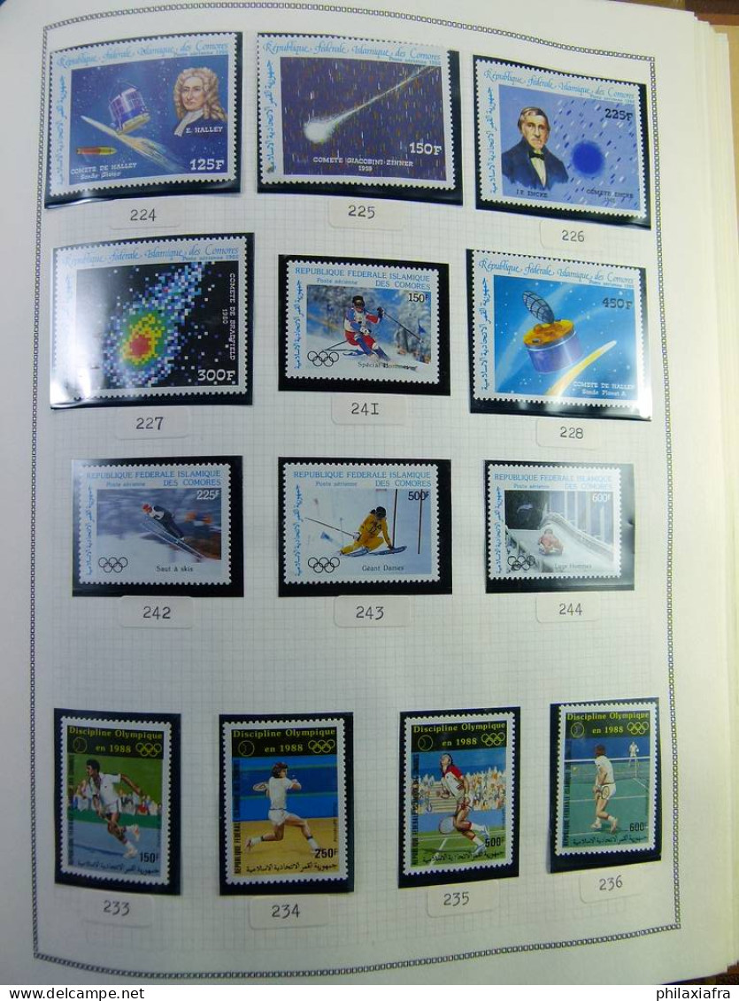 Collection Comores, sur album, jusqu'aux années 90, avec timbres, neufs ** 