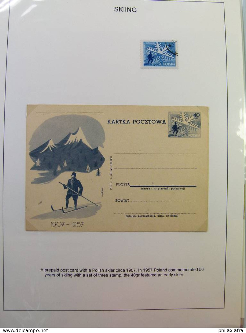 Collection SKI, d'une exposition, surtout timbres, cartes postales, enveloppes